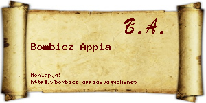 Bombicz Appia névjegykártya